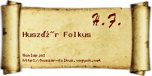 Huszár Folkus névjegykártya